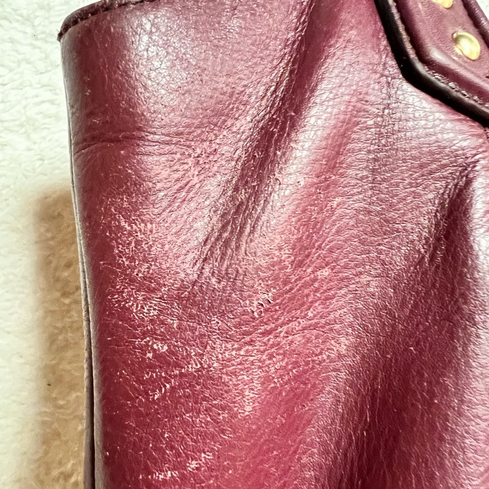 Coach Dark Red Leather Shoulder Bag - Picture 6 of 12